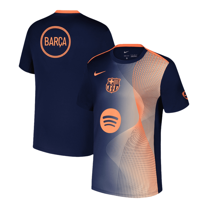 Barcelona Pre-Match Soccer Jersey 2025/26 Orange&Black