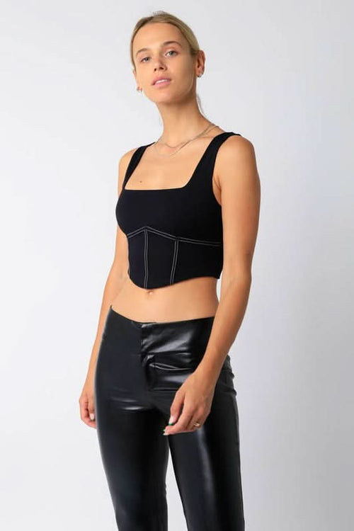 Michelangelo Black Sculpted Bustier Top