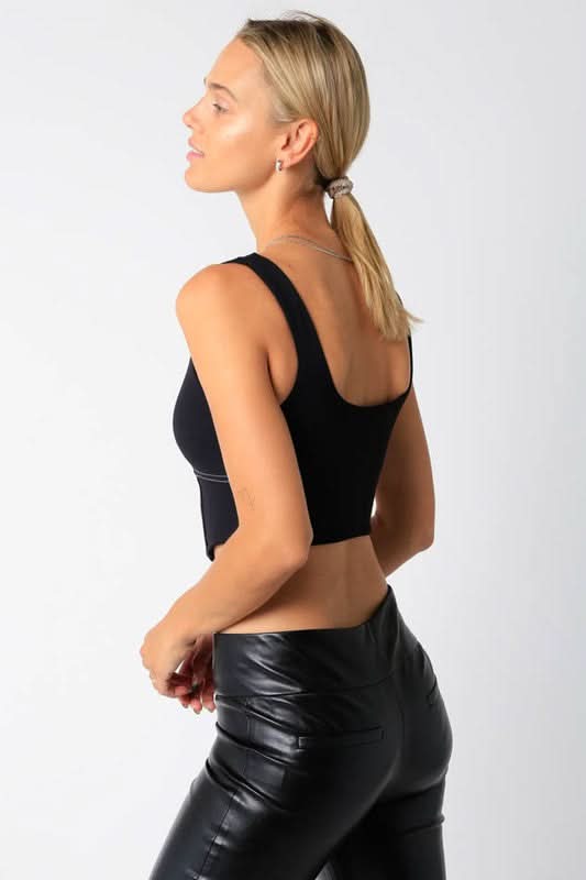 Michelangelo Black Sculpted Bustier Top