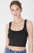 NIKIBIKI Black Cropped Chevron Tank