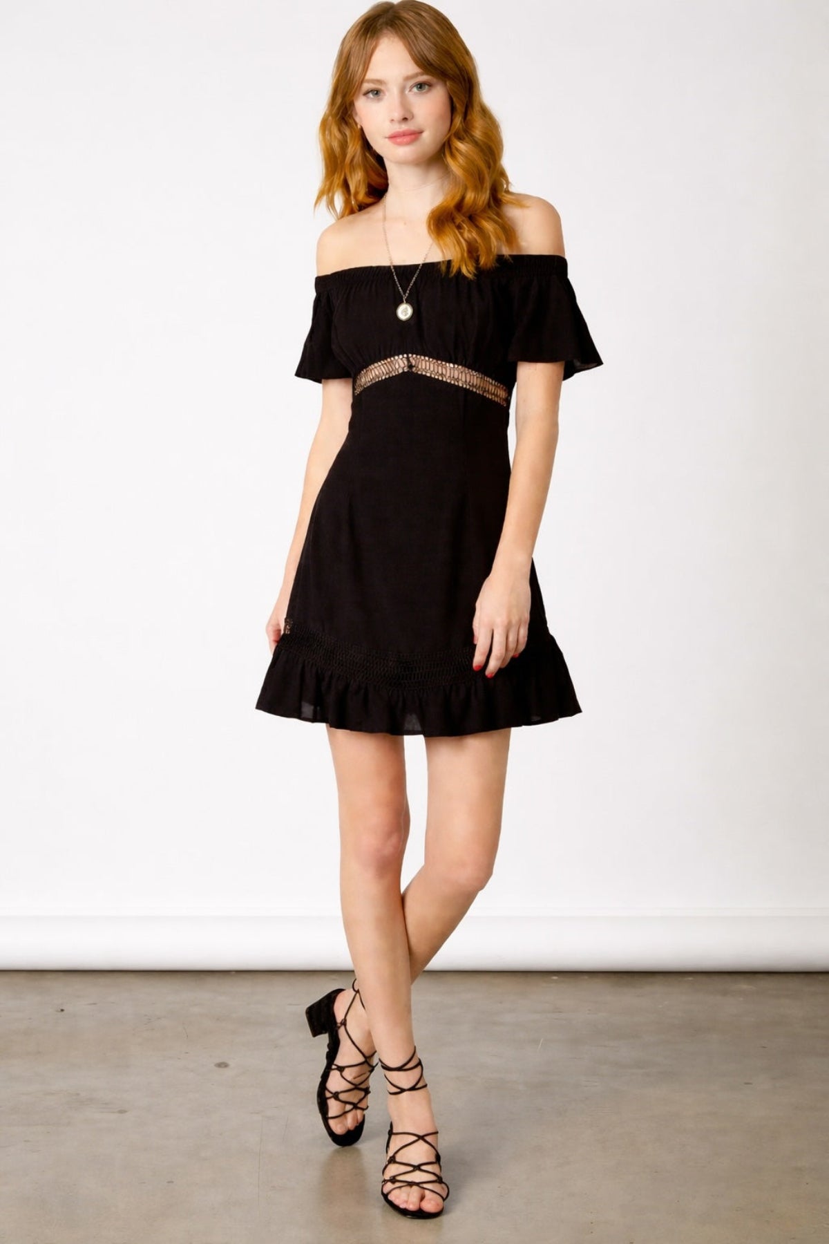Femme Off-the-Shoulder Black Dress
