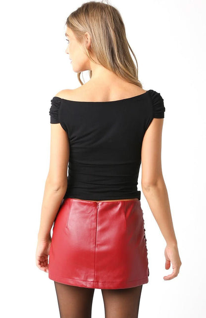 Dixie Black Off-The-Shoulder Top