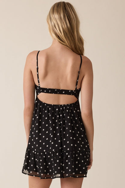 Gracie Black Polka Dot Cami Mini Dress