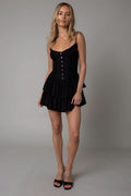 Liliana Black Ruffle Mini Dress