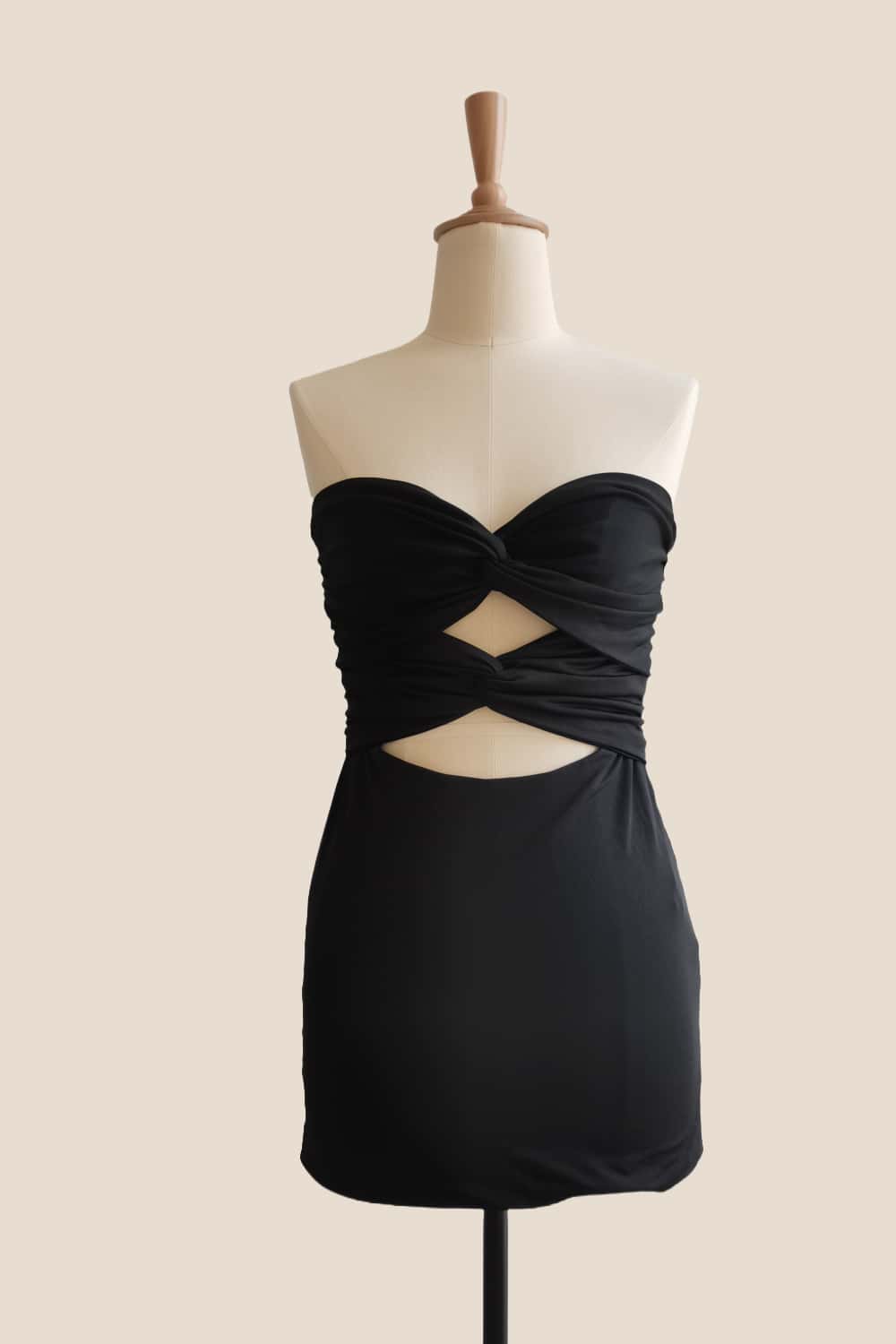 Double Twists Yellow Fitted Mini Dress