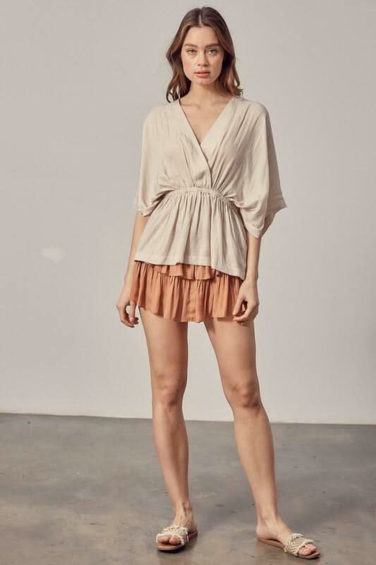 Monaco Peanut Ruffled Skort
