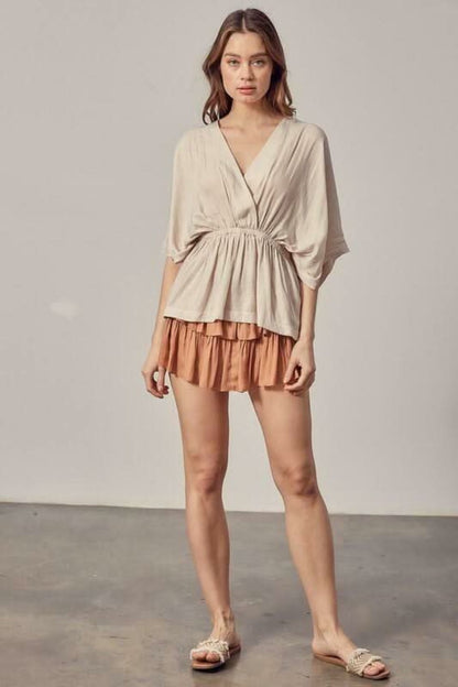 Monaco Peanut Ruffled Skort