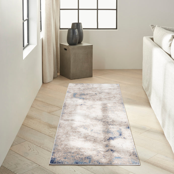 The Rug Corner Calvin Klein Calvin Klein Infinity - Ivory/Blue Area Rug IFN05