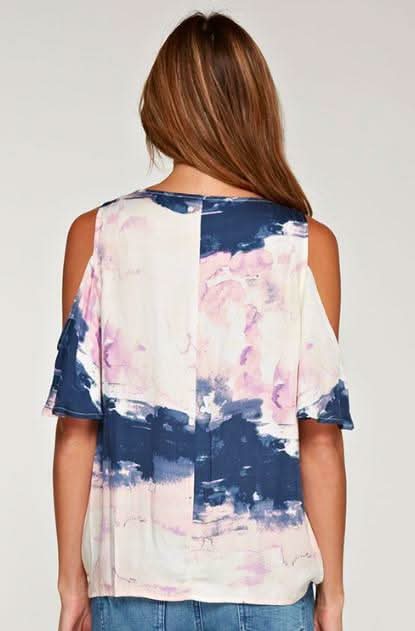 Dream On Pink & Blue Tie-Dye Top