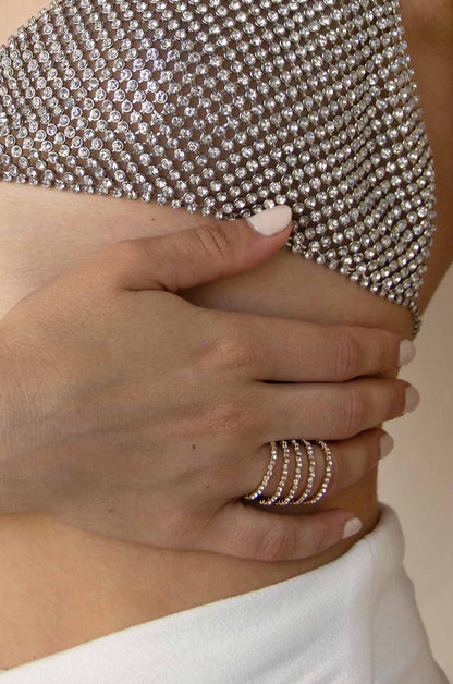 Ettika Spiral Down Crystal & Gold Ring