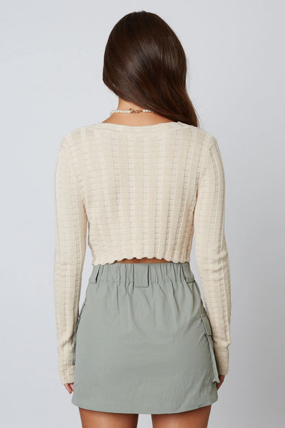 Paige Natural Tie-Front Sweater Top