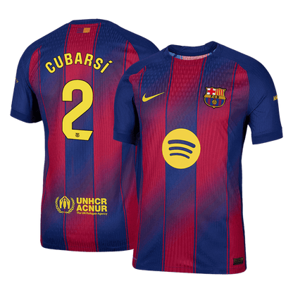 CUBARSÍ #2 Barcelona Home Authentic Soccer Jersey 2025/26