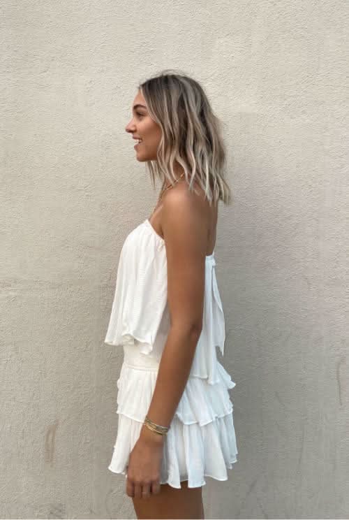 Monaco White Strapless Romper