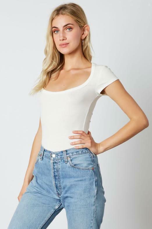 On The Way White Scoop Neck Tee