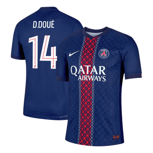 D.DOUÉ #14 PSG Home Authentic Soccer Jersey 2025/26