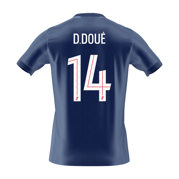 D.DOUé #14 PSG Home Soccer Jersey 2025/26