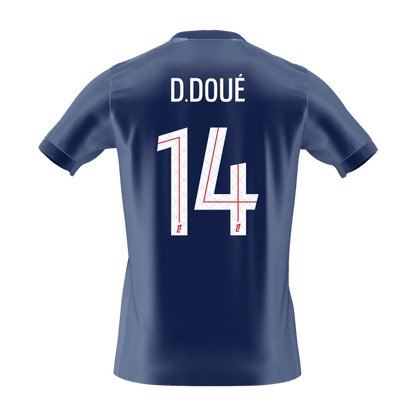 D.DOUé #14 PSG Home Soccer Jersey 2025/26