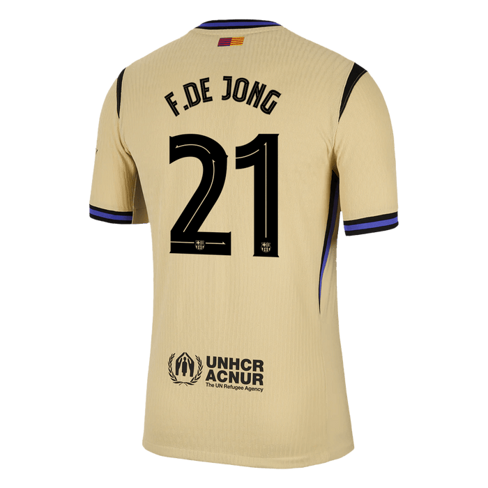 F.DE JONG #21 Barcelona Away Authentic Soccer Jersey 2025/26 - UCL