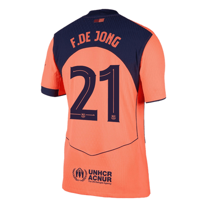 F.DE JONG #21 Barcelona Third Away Authentic Soccer Jersey 2025/26 - UCL