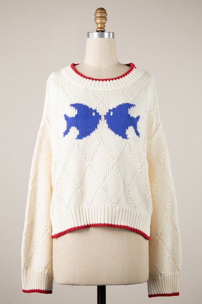 Fisherman Cream Oversized Knit Sweater