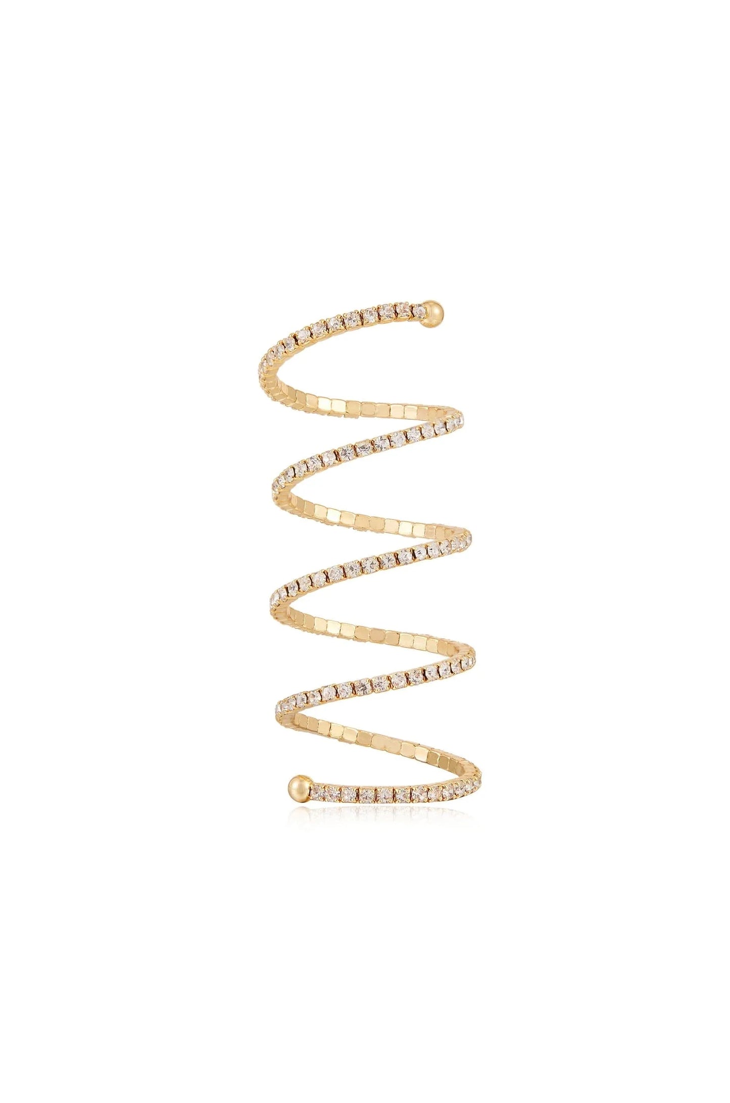 Ettika Spiral Down Crystal & Gold Ring