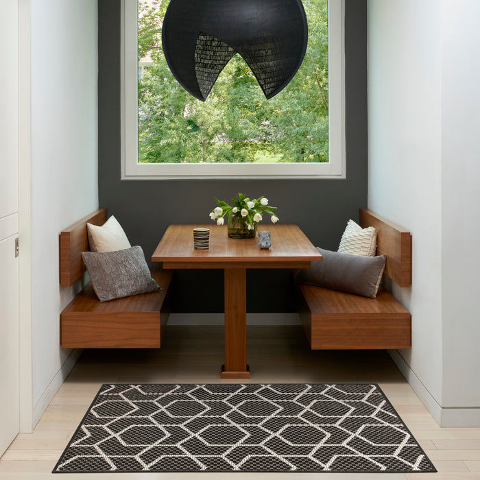The Rug Corner Nourison Home Horizon Indoor/Outdoor 2' x 3' Black Area Rug Horizon Indoor/Outdoor HOZ01 BLACK Area Rugs