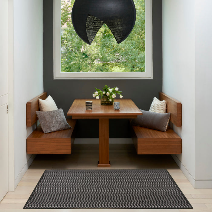 The Rug Corner Nourison Home Horizon Indoor/Outdoor 2' x 3' Black Area Rug Horizon Indoor/Outdoor HOZ02 BLACK Area Rugs