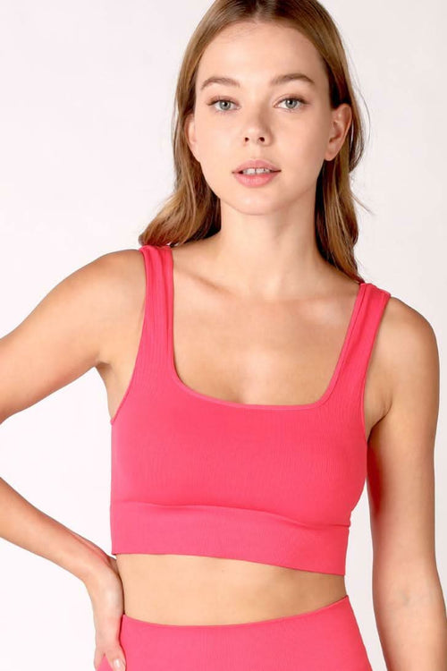 NIKIBIKI Hot Pink Cropped Ribbed Tank