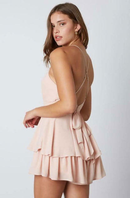 Lola Blush Backless Ruffle Romper