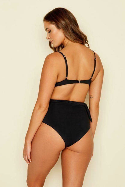 Grace Black High Waisted Bikini Bottom