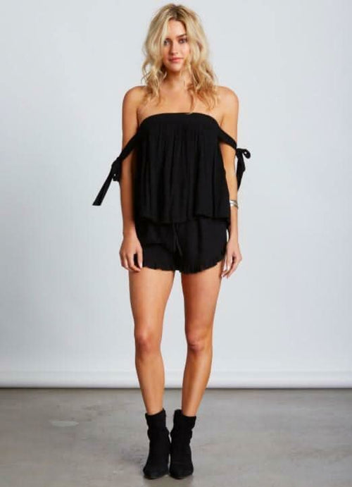 Out Of Town Black Off-the-Shoulder Top