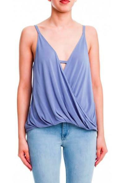 Endless Possibilities Blue Surplice Wrap Cami Top