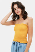 Kiss The Sun Yellow Smocked Tube Top