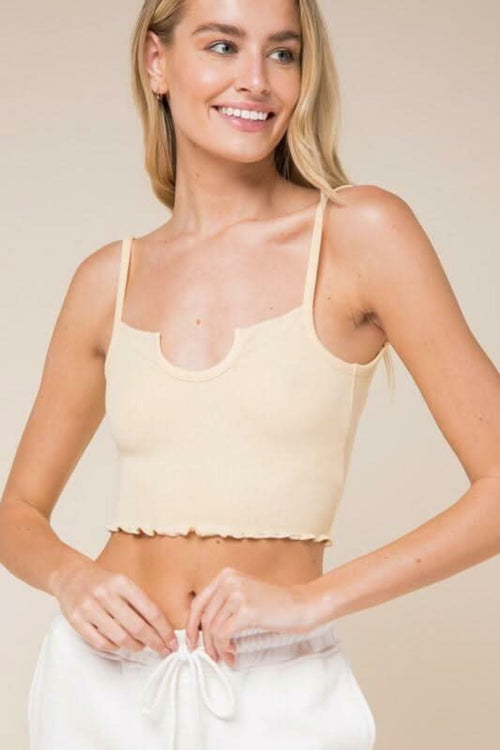 Don't Do It Vanilla Notch Cami Crop Top
