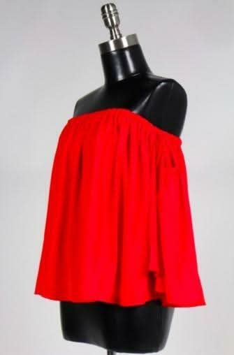 Lucid Red Off-The-Shoulder Top