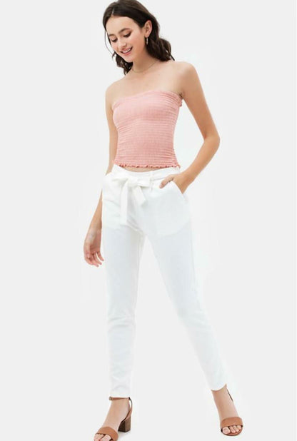 Kiss The Sun Blush Smocked Tube Top