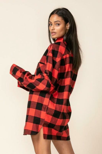 Gameday Red Buffalo Plaid Shacket