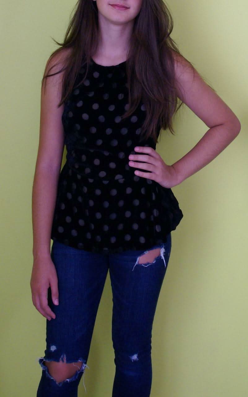 Connect the Dots Black Velvet Peplum Top