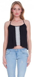 Lush Early June Black Lace Tank Top