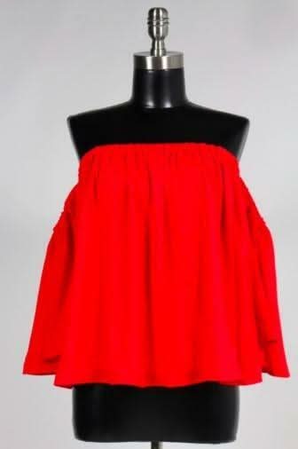 Lucid Red Off-The-Shoulder Top
