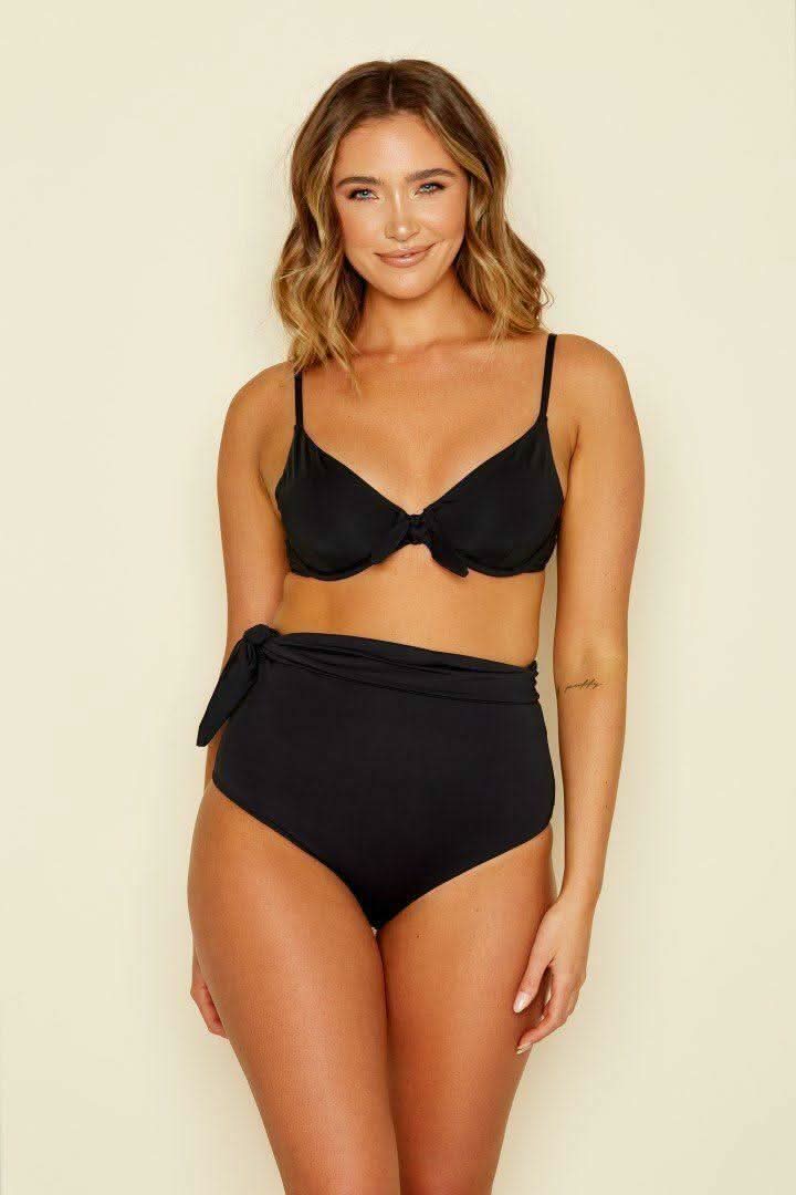Grace Black High Waisted Bikini Bottom