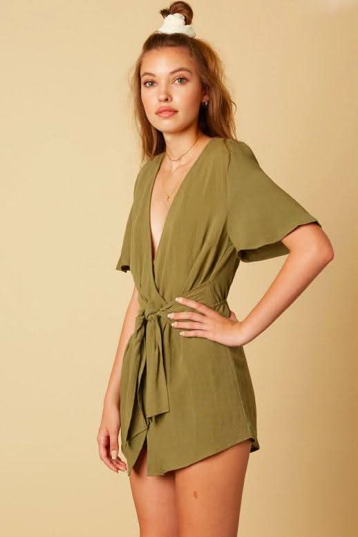 Falling For You Olive Romper