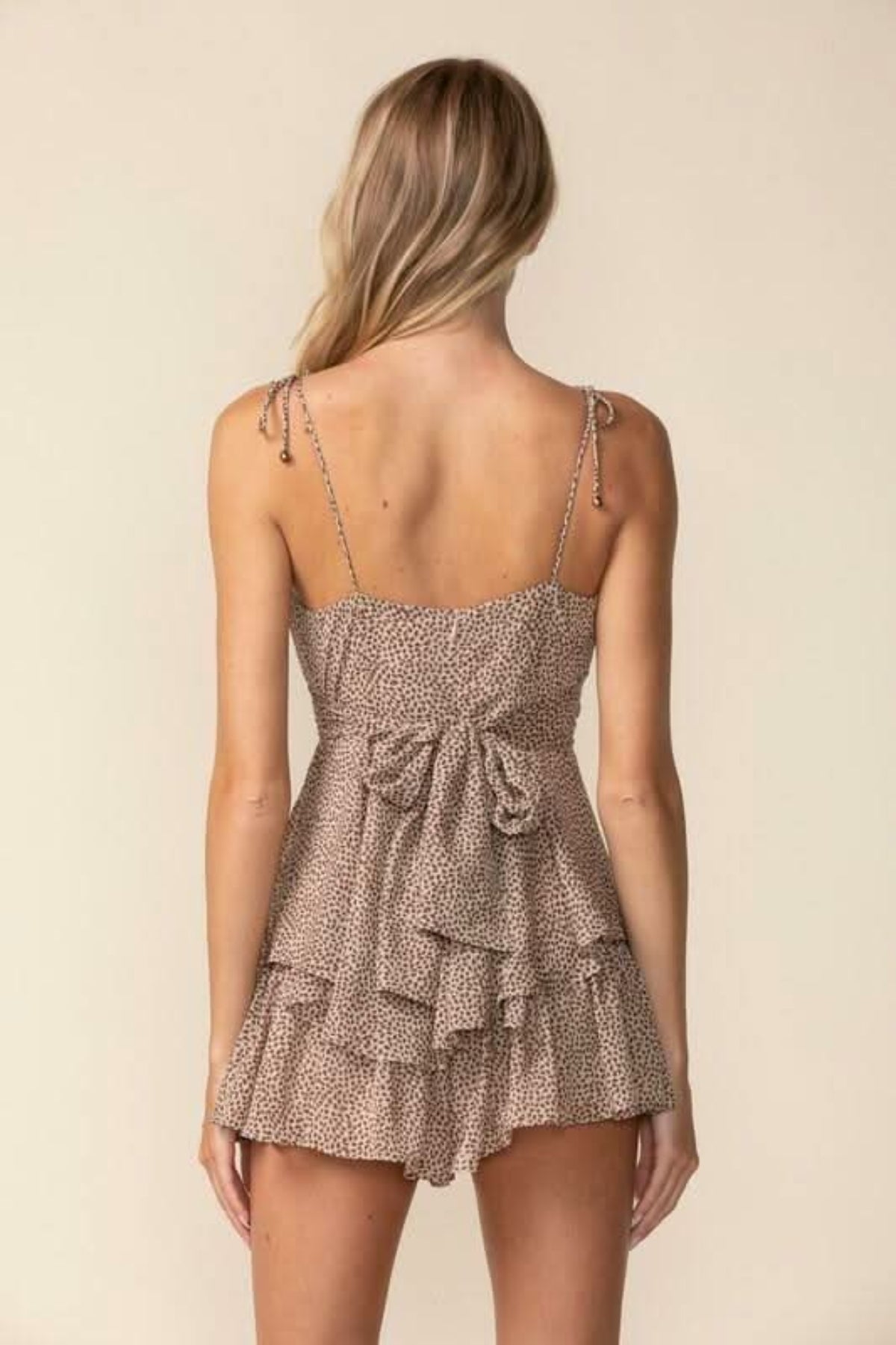 Force Of Nature Brown Print Ruffle Romper