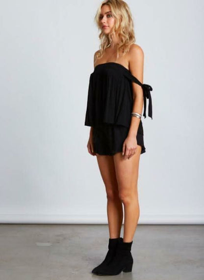 Out Of Town Black Off-the-Shoulder Top