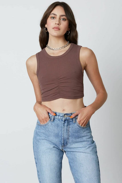 Next Level Chestnut Brown Cinched Cropped Tank