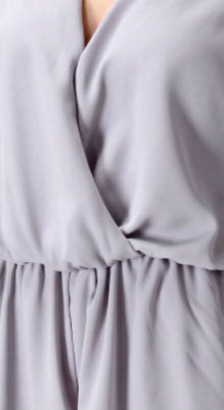 Lola Grey Bell Sleeve Surplice Romper
