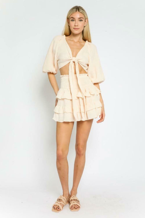 Island Paradise Blush Ruffle Mini Skirt
