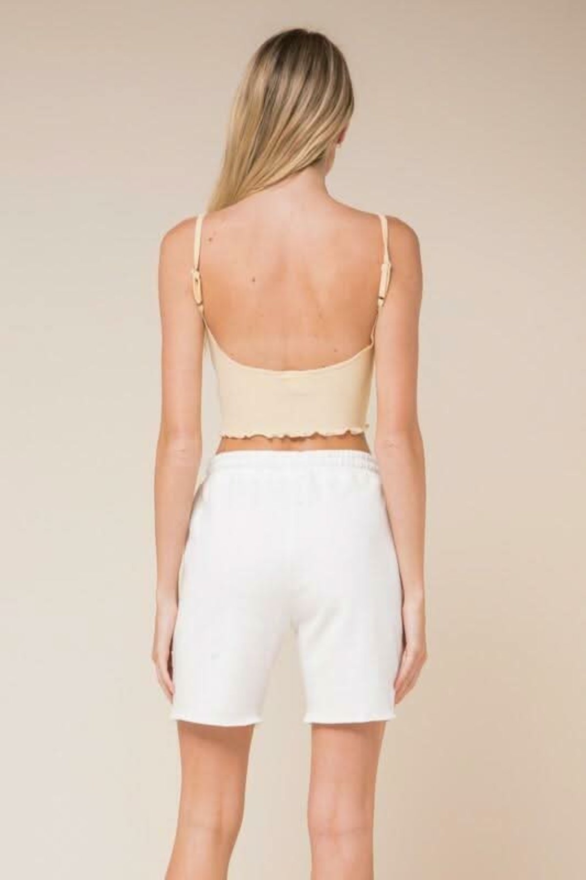 Don't Do It Vanilla Notch Cami Crop Top