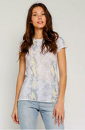 Groovy Vibes Girlfriend Blush and Yellow Snake Print Tee