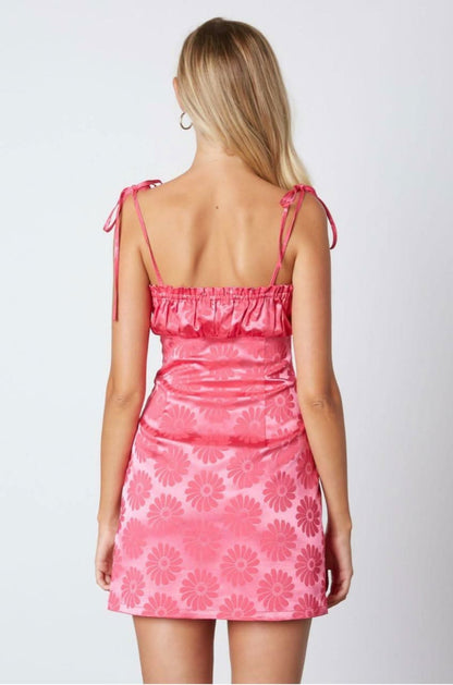 Newest Obsession Fuchsia Pink Floral Print Mini Dress
